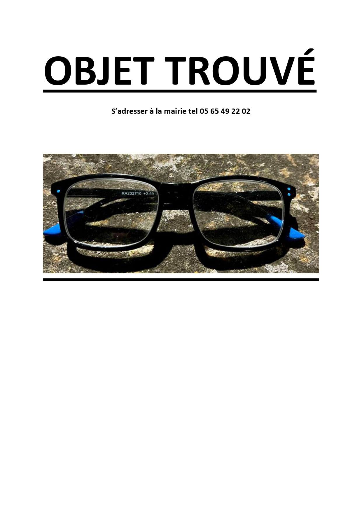 Lire la suite à propos de l’article OBJET TROUVÉ LE 26 05 2025
