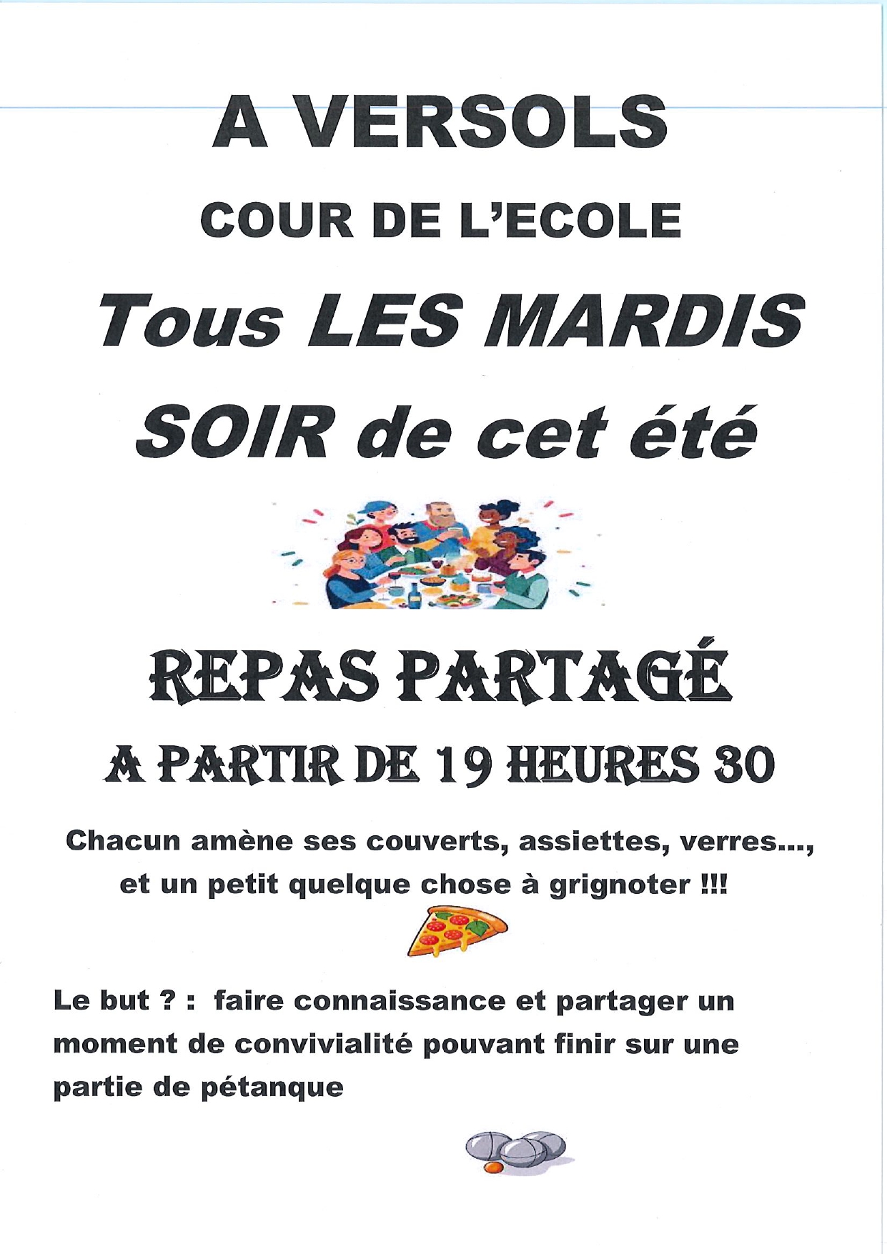 Lire la suite à propos de l’article REPAS PARTAGE VERSOLS TOUS LES MARDIS SOIR